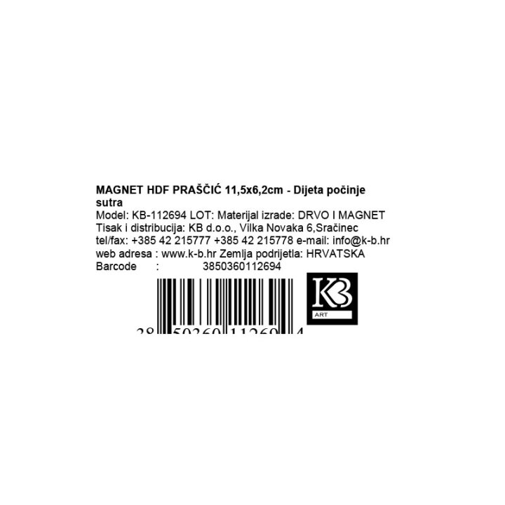 MAGNET HDF PRAŠČIĆ 11,5x6,2 cm - Dijeta počinje sutra