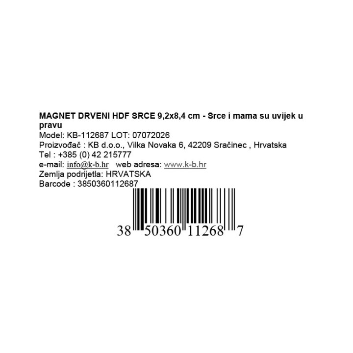 MAGNET HDF SRCE 9,2x8,4 cm - Srce i mama su uvijek u pravu
