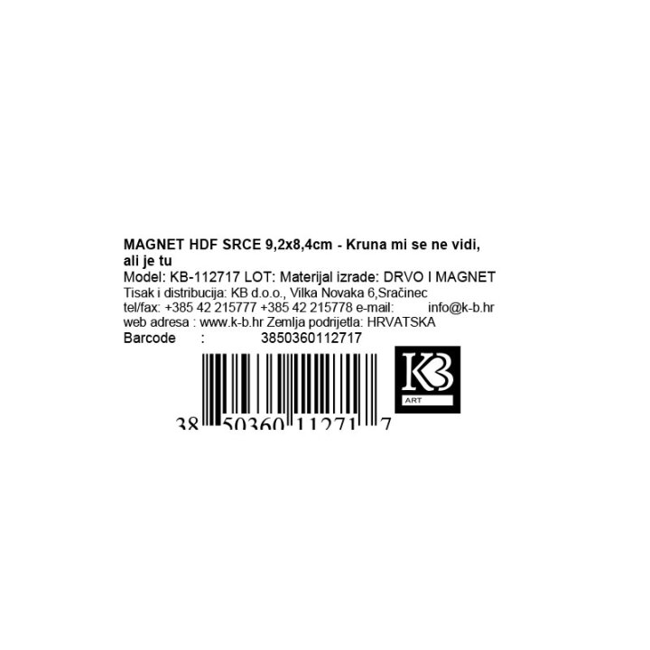 MAGNET HDF SRCE 9,2x8,4 cm - Kruna mi se ne vidi, ali je tu