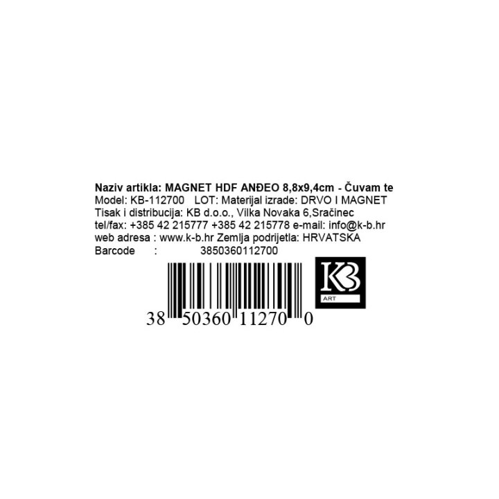 MAGNET HDF ANĐEO 8,8x9,4 cm - Čuvam te