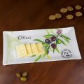 STAKLENI DEKORATIVNI TANJUR OLIVE HARMONY ČETVRTASTI 33x16 cm