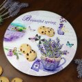 STAKLENI DEKORATIVNI OKRETNI TANJUR LAVENDER SPRING 30,5 cm