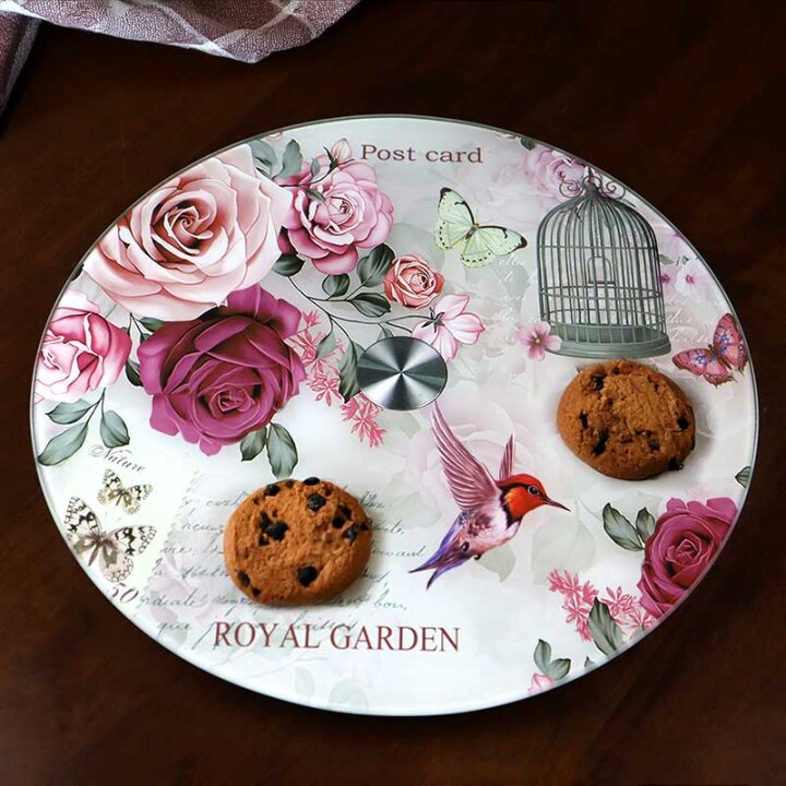 STAKLENI DEKORATIVNI OKRETNI TANJUR ROYAL GARDEN 30,5 cm