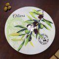 STAKLENI DEKORATIVNI OKRETNI TANJUR OLIVE HARMONY 30,5 cm