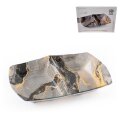 STAKLENA DEKORATIVNA ZDJELICA S PREGRADOM MIDNIGHT MARBLE 28 cm