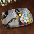 STAKLENA DEKORATIVNA ZDJELICA S PREGRADOM MIDNIGHT MARBLE 28 cm