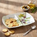 STAKLENA DEKORATIVNA ZDJELICA S PREGRADOM OLIVE HARMONY 28 cm