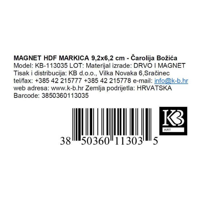 MAGNET HDF MARKICA 9,2x6,2 cm - Čarolija Božića