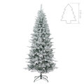 BOŽIĆNO DRVCE SLIM LUXE SA SNIJEGOM I METALNIM STALKOM 210 cm