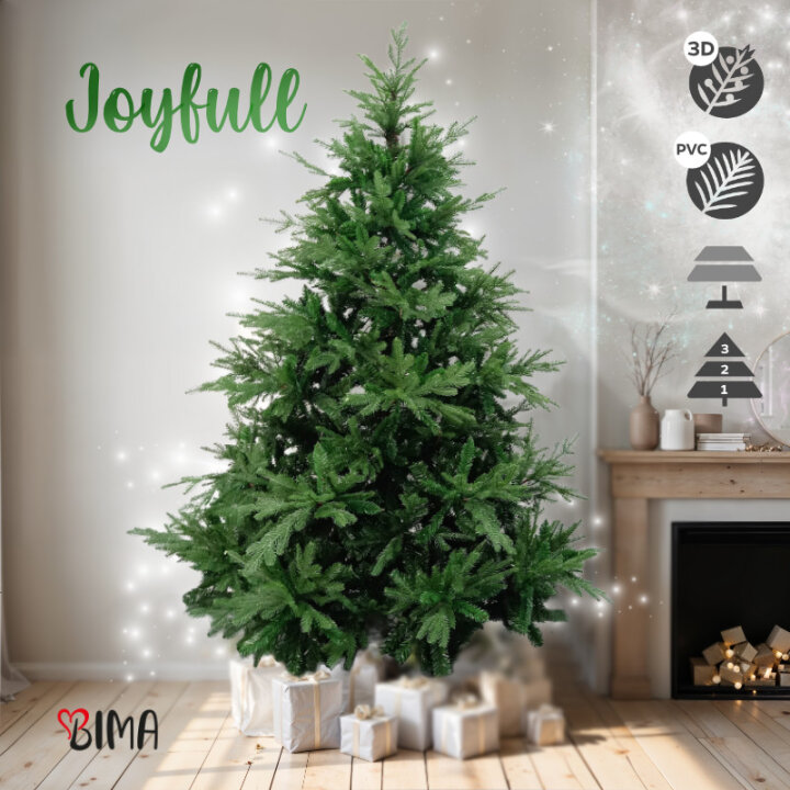 BOŽIĆNO DRVCE JOYFULL S METALNIM STALKOM 210 CM