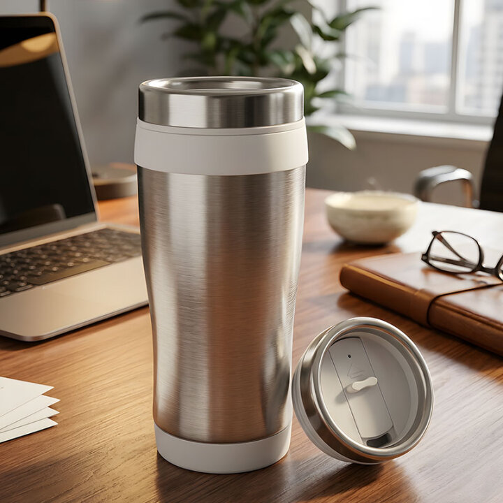 PUTNA TERMOS ŠALICA INOX 450 mL S DRŠKOM U BOJI - SORT