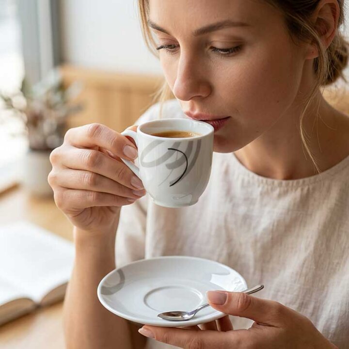 ŠALICE KERAMIČKE 6/1 75 mL - CRNO-BIJELI DEKOR - SORT