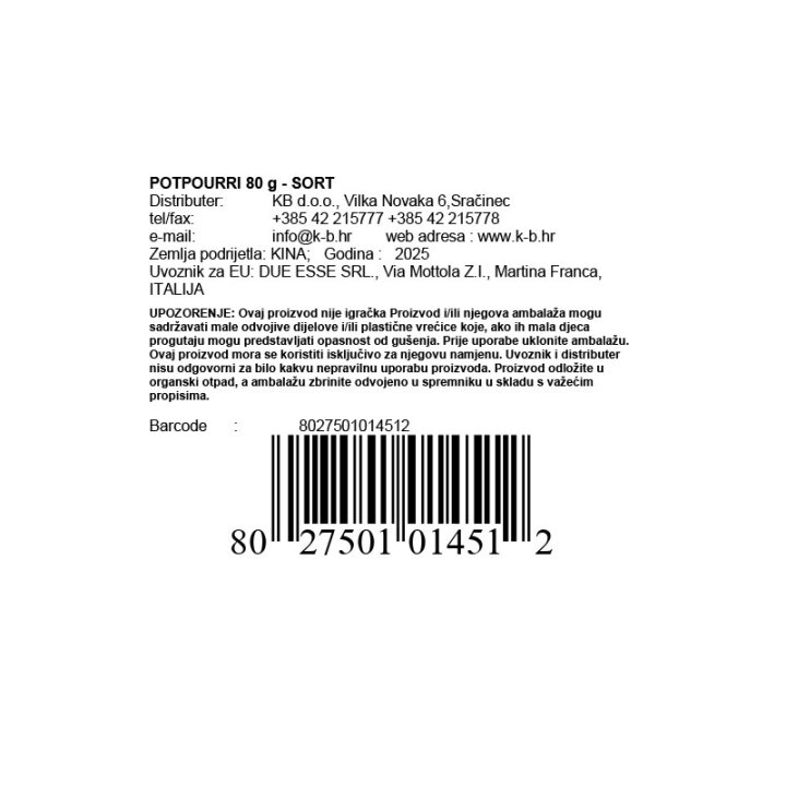 POTPOURRI 80 g - SORT