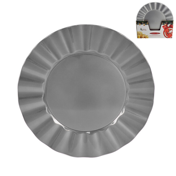 TANJUR PODLOŽNI 33 CM SREBRNI VALOVITI