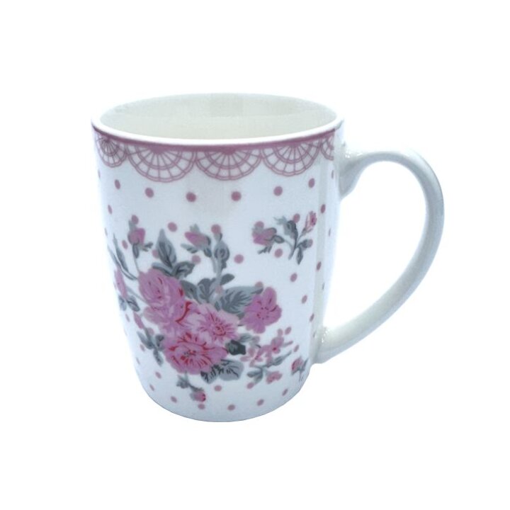 ŠALICA PORCULANSKA ROSIE 330 mL - CVJETNI DEKOR / NATPIS - SORT