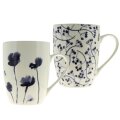 ŠALICA PORCULANSKA LIBERTY 350 mL - PLAVI CVJETNI DEKOR - SORT
