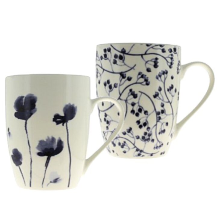 ŠALICA PORCULANSKA LIBERTY 350 mL - PLAVI CVJETNI DEKOR - SORT