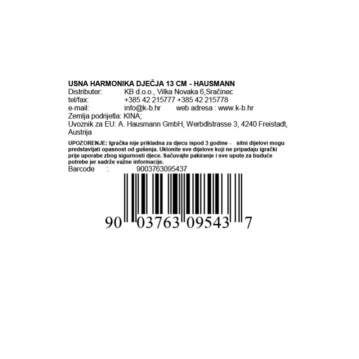 USNA HARMONIKA DJEČJA 13 CM - HAUSMANN