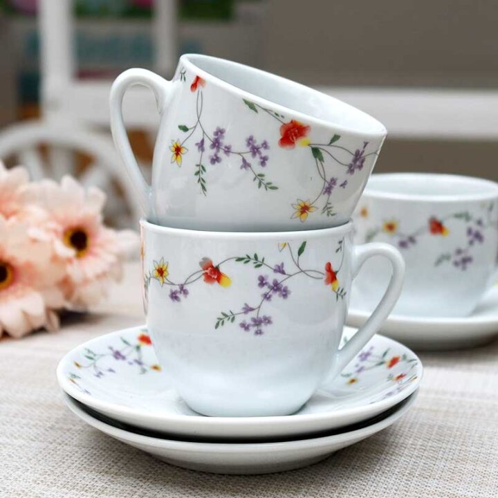 ŠALICE PORCULANSKE 6/1 200 mL - FLORAL SPRINKLE