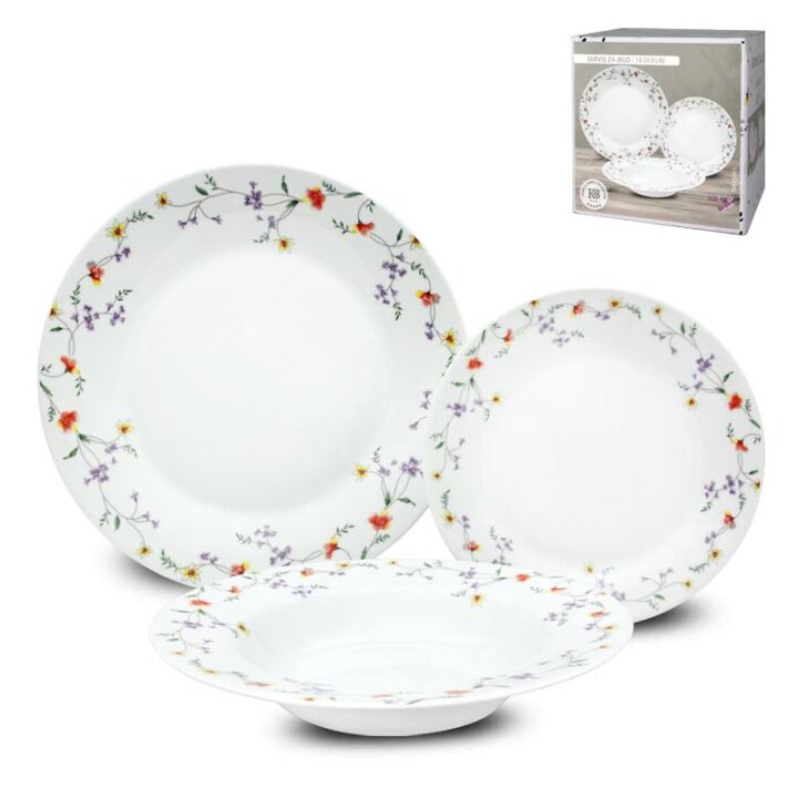 SERVIS ZA JELO PORCULANSKI 18 DIJELNI - FLORAL SPRINKLE