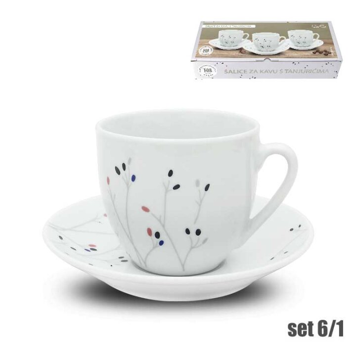 ŠALICE PORCULANSKE 6/1 200 mL - DOTTED SERENITY