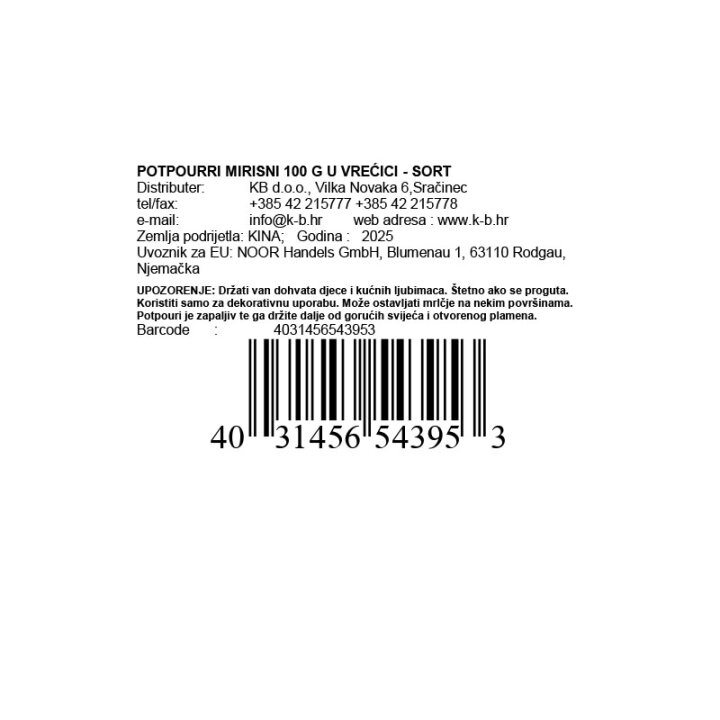 POTPOURRI MIRISNI 100 G U VREĆICI - SORT