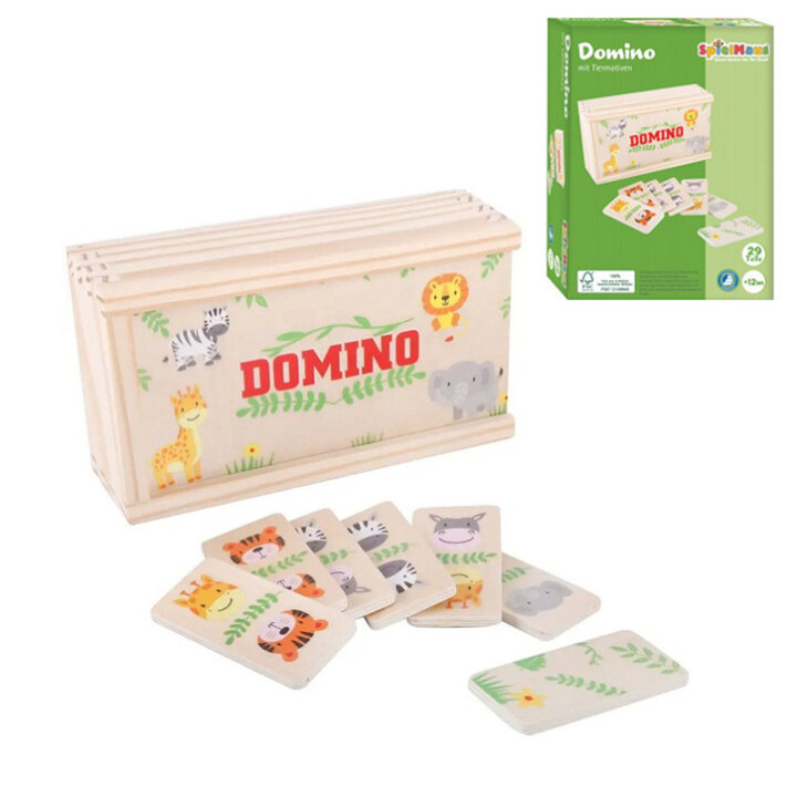 DOMINO IGRA DRVENA 29 DIJELNA 12,5x16,5 CM - MOTIVI ŽIVOTINJA