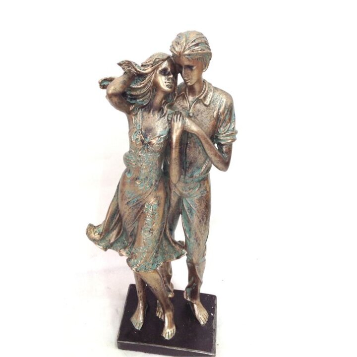 FIGURA ZALJUBLJENI PAR - BRONČANA BOJA 37x15 cm