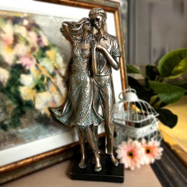 FIGURA ZALJUBLJENI PAR - BRONČANA BOJA 37x15 cm