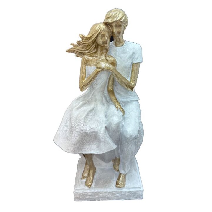 FIGURA ZALJUBLJENI PAR BIJELO-ZLATNI 27x10 cm