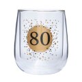 SVIJEĆNJAK STAKLENI S BROJEM ˝80˝ - 11x8,5 cm