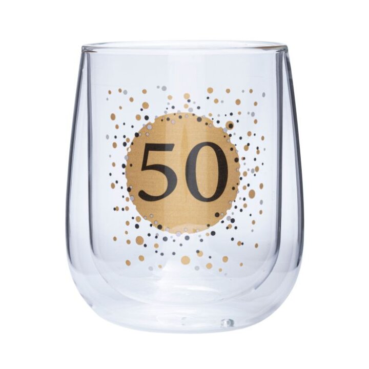 SVIJEĆNJAK STAKLENI S BROJEM ˝50˝ - 11x8,5 cm