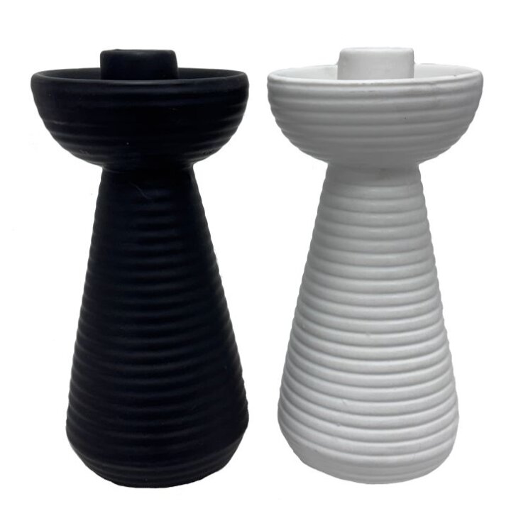 SVIJEĆNJAK CRNI / BIJELI 17 CM