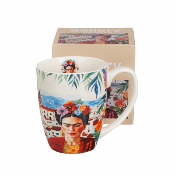 ŠALICA PORCULANSKA 360 mL U POKLON KUTIJI - MEXICAN ART - RED