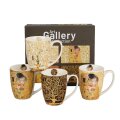 ŠALICE PORCULANSKE 4/1 360 mL U POKLON KUTIJI - THE KISS BROWN GUSTAV KLIMT