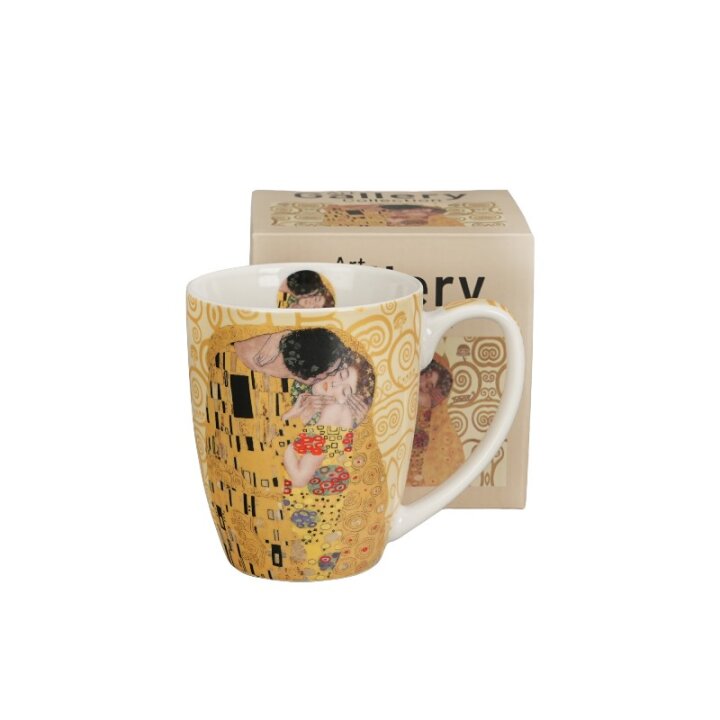 ŠALICA PORCULANSKA 360 mL U POKLON KUTIJI - THE KISS ECRU BY GUSTAV KLIMT