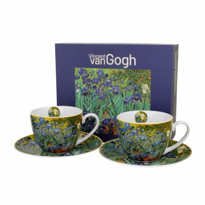 ŠALICE ZA KAVU PORCULANSKE 2/1 270 ML U POKLON KUTIJI - IRIS - V. VAN GOGH