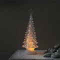 BOŽIĆNO DRVCE DEKORATIVNO AKRIL TRANSPARENT SA SVJETLOM I ROTACIJOM 12 x 33 CM