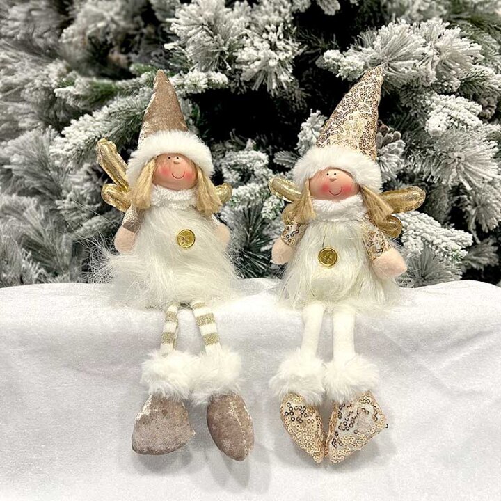 BOŽIĆNA DEKORACIJA VILA SJEDEĆA ZLATNO-BIJELA 38/23 cm SORT