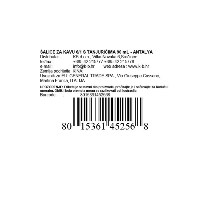 ŠALICE ZA KAVU 6/1 90 mL - ANTALYA