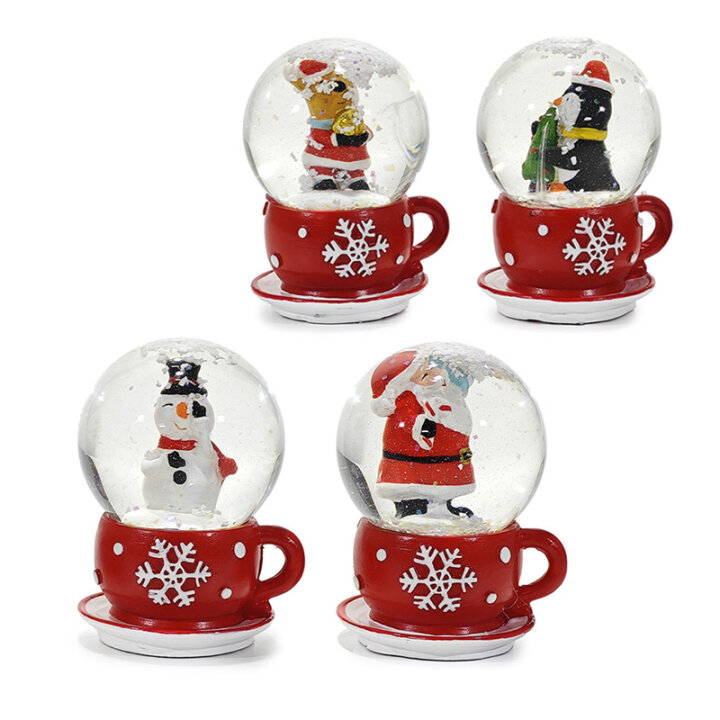 SNJEŽNA KUGLA ŠALICA BOŽIĆNI MOTIV 4x7 cm- SORT