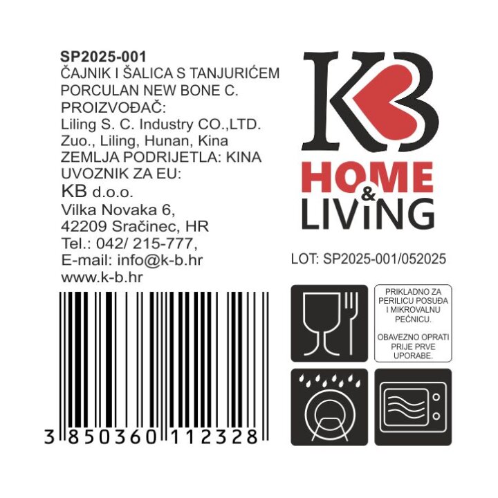 ČAJNIK S ŠALICOM PORCULAN NEW BONE 425 / 250 mL - BOŽIĆNI DEKOR