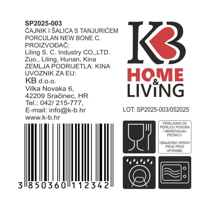 ČAJNIK SET PORCULAN NEW BONE 425 / 250 mL - TOČKASTI DEKOR