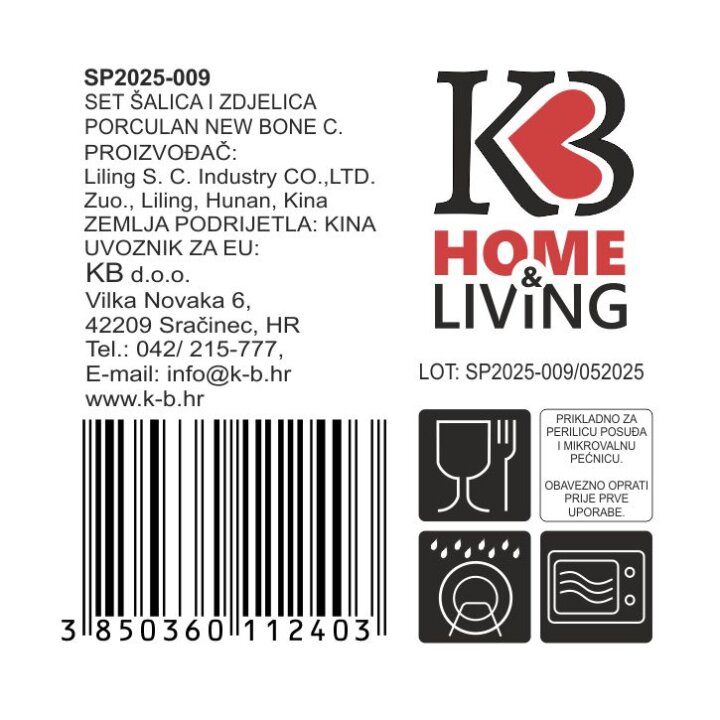 ZDJELICA I ŠALICA SET PORCULAN NEW BONE 500 / 350 mL -  BOŽIĆNI DEKOR