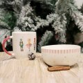ZDJELICA I ŠALICA SET PORCULAN NEW BONE 500 / 350 mL -  BOŽIĆNI DEKOR