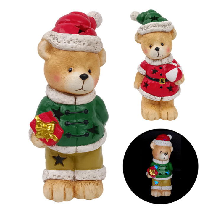 MEDO BOŽIĆNA FIGURA S LED SVJETLOM 23x13x10 cm - SORT