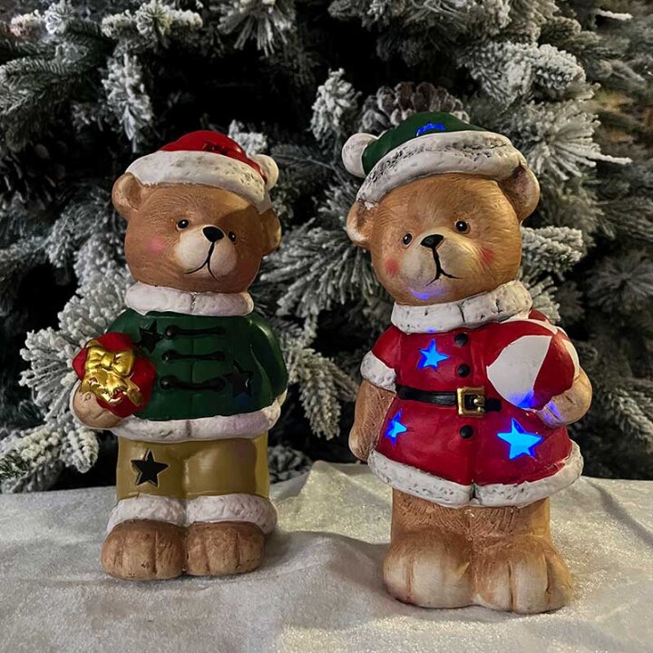 MEDO BOŽIĆNA FIGURA S LED SVJETLOM 23x13x10 cm - SORT