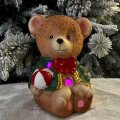 MEDO SJEDEĆI BOŽIĆNA FIGURA S LED SVJETLOM 17,5x15x14 cm