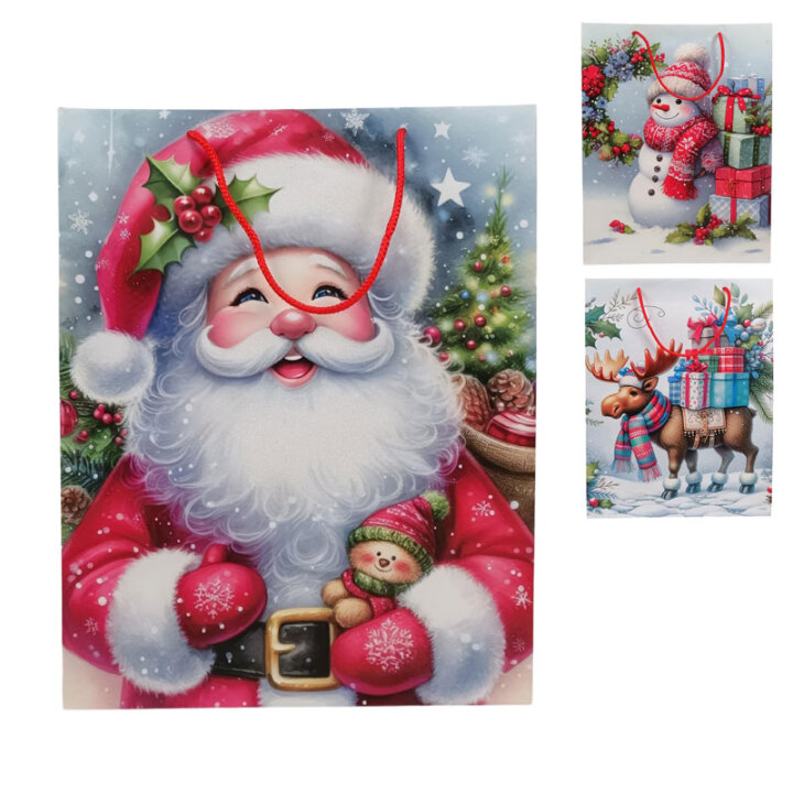 POKLON VREĆICA BOŽIĆNI MOTIV 50x38x11 cm - SORT