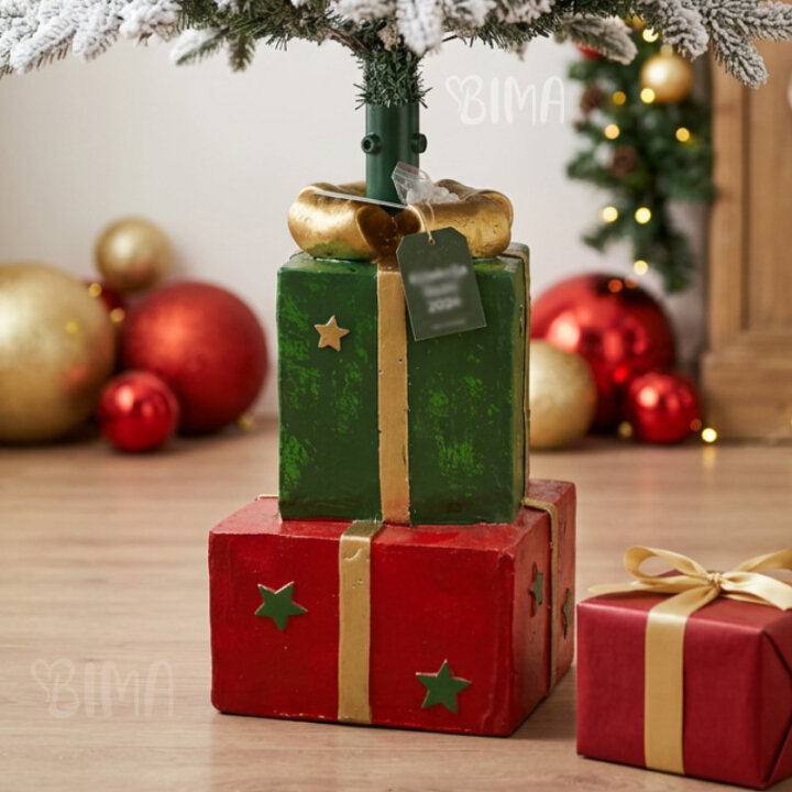 STALAK ZA BOR BOŽIĆNI POKLONI CRVENO-ZELENI 51x25x27 cm - PROMJER NOSAČA 36 mm